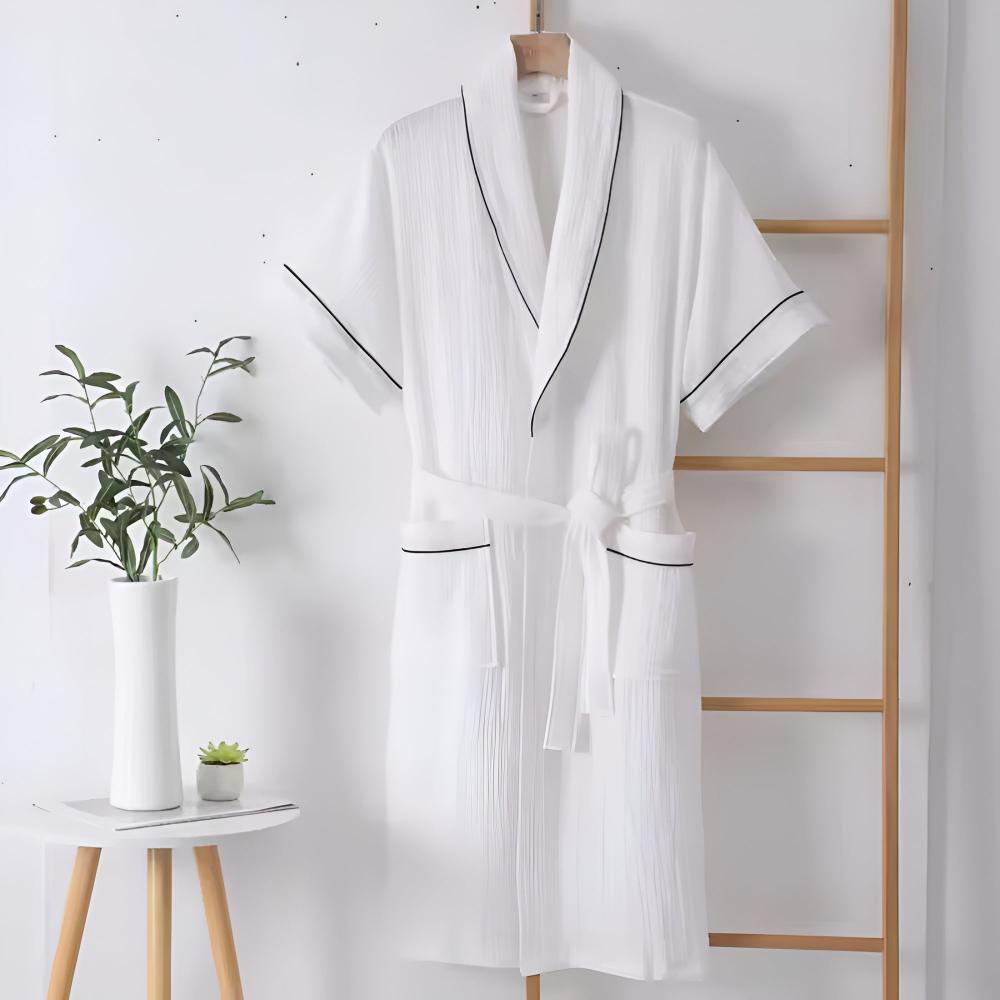 Lightweight Cotton Bathrobe For Women | Maralyn White