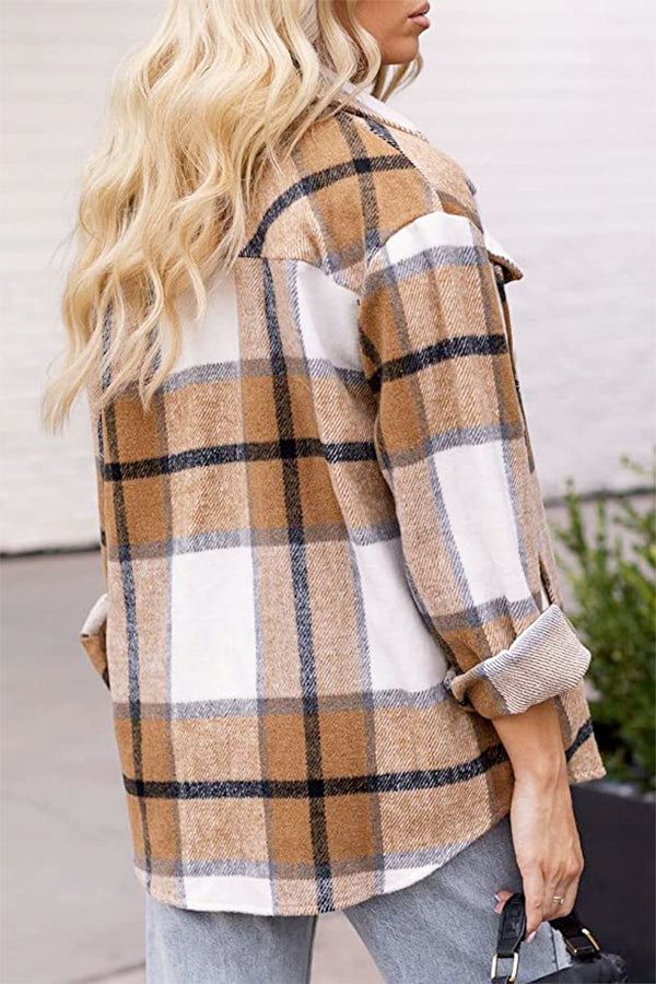 Long Sleeve Plaid Flannel Shirt for Women | Linda