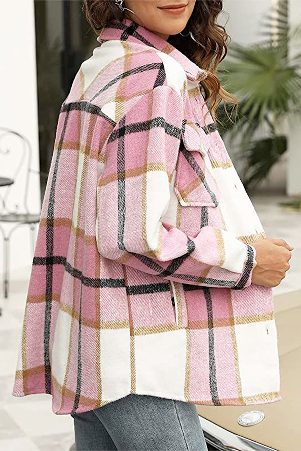 Long Sleeve Plaid Flannel Shirt for Women | Linda