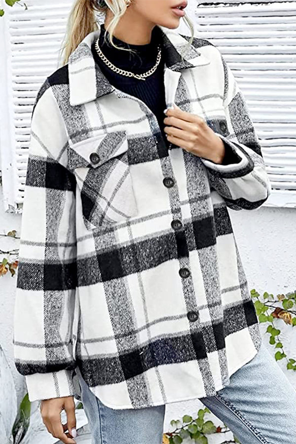 Long Sleeve Plaid Flannel Shirt for Women | Linda