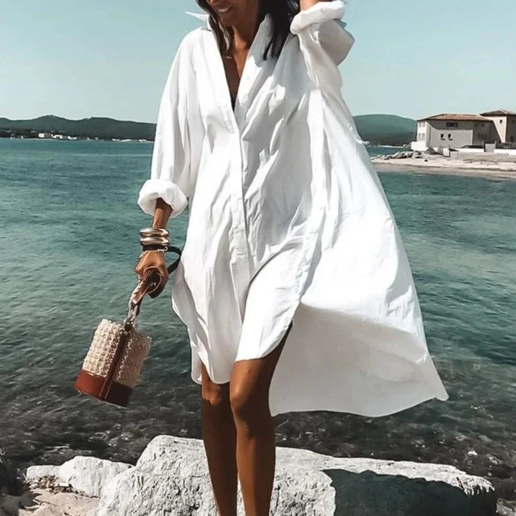 Long Sleeve Beach Cover-Up for Women | Camille White