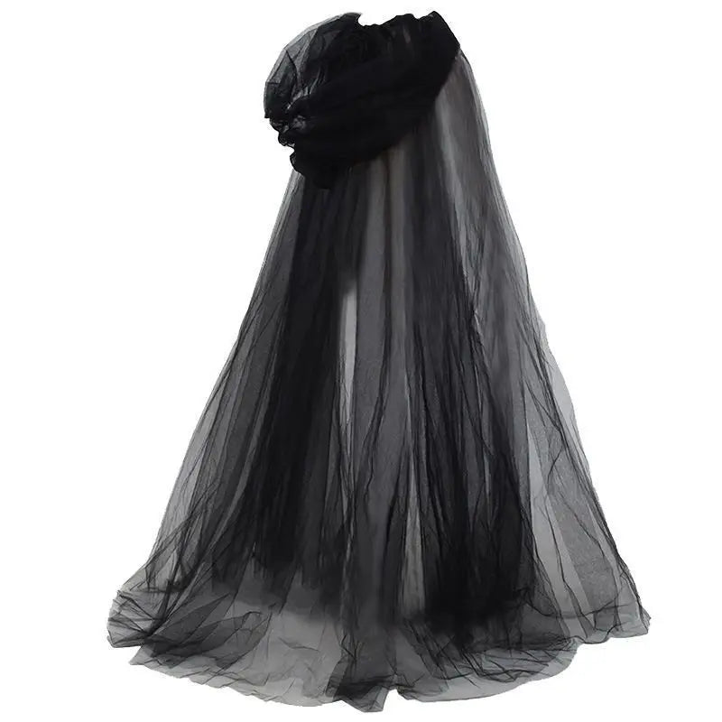 Long Black Hooded Cape Party Costume Cloak for Women | Nyra
