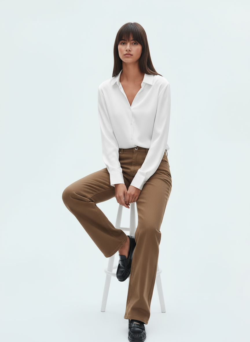 Long Sleeve Blouse Luxurious Silk for Women | Élodie