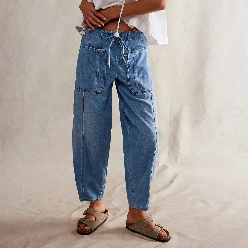Denim Loose Fit Ankle Length Jeans for Women | Aveline