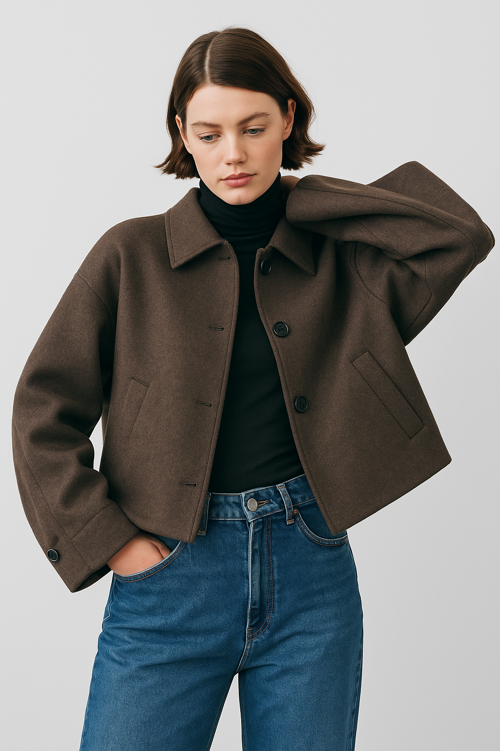 Longline Coat Elegant Style for Women | Maelis Brown