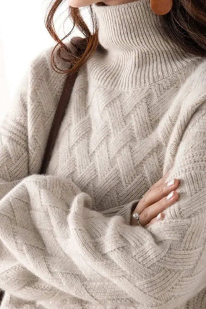 Cashmere Knit Sweater Oversized Fit for Women | Marisse Camel