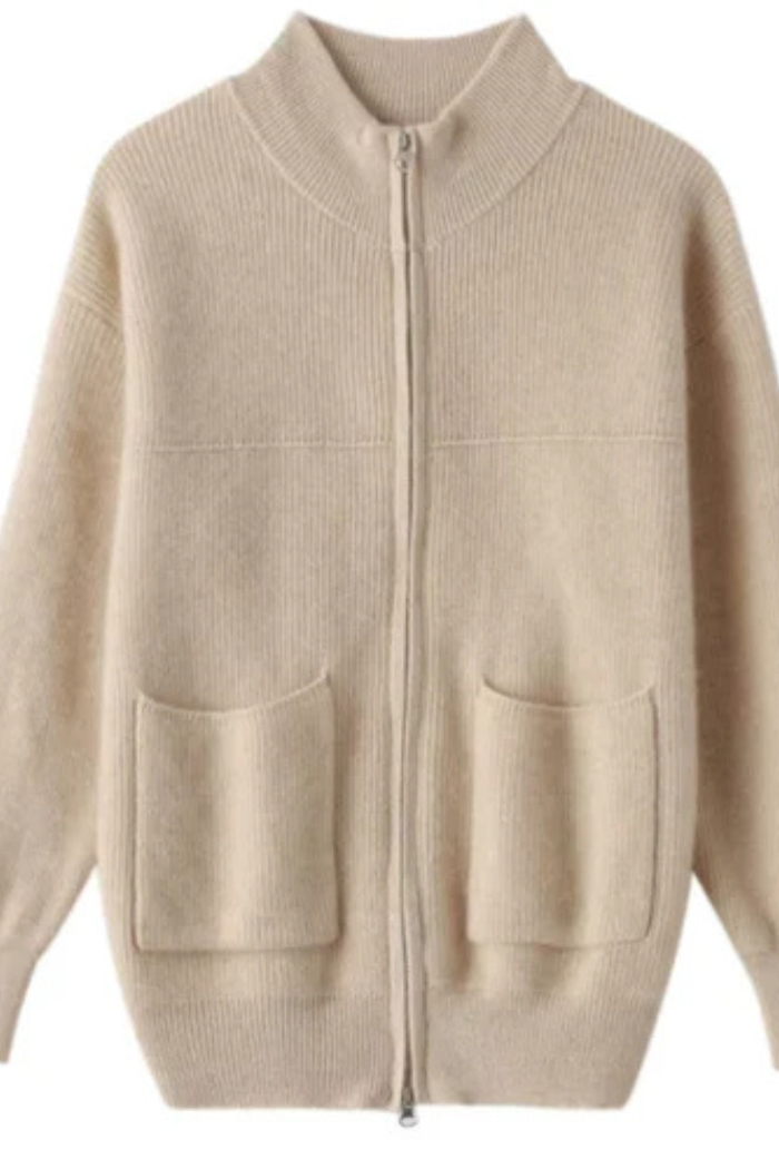 Wool Zip-Up Sweater Relaxed Fit for Women | Marisse