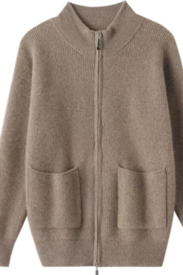 Wool Zip-Up Sweater Relaxed Fit for Women | Marisse