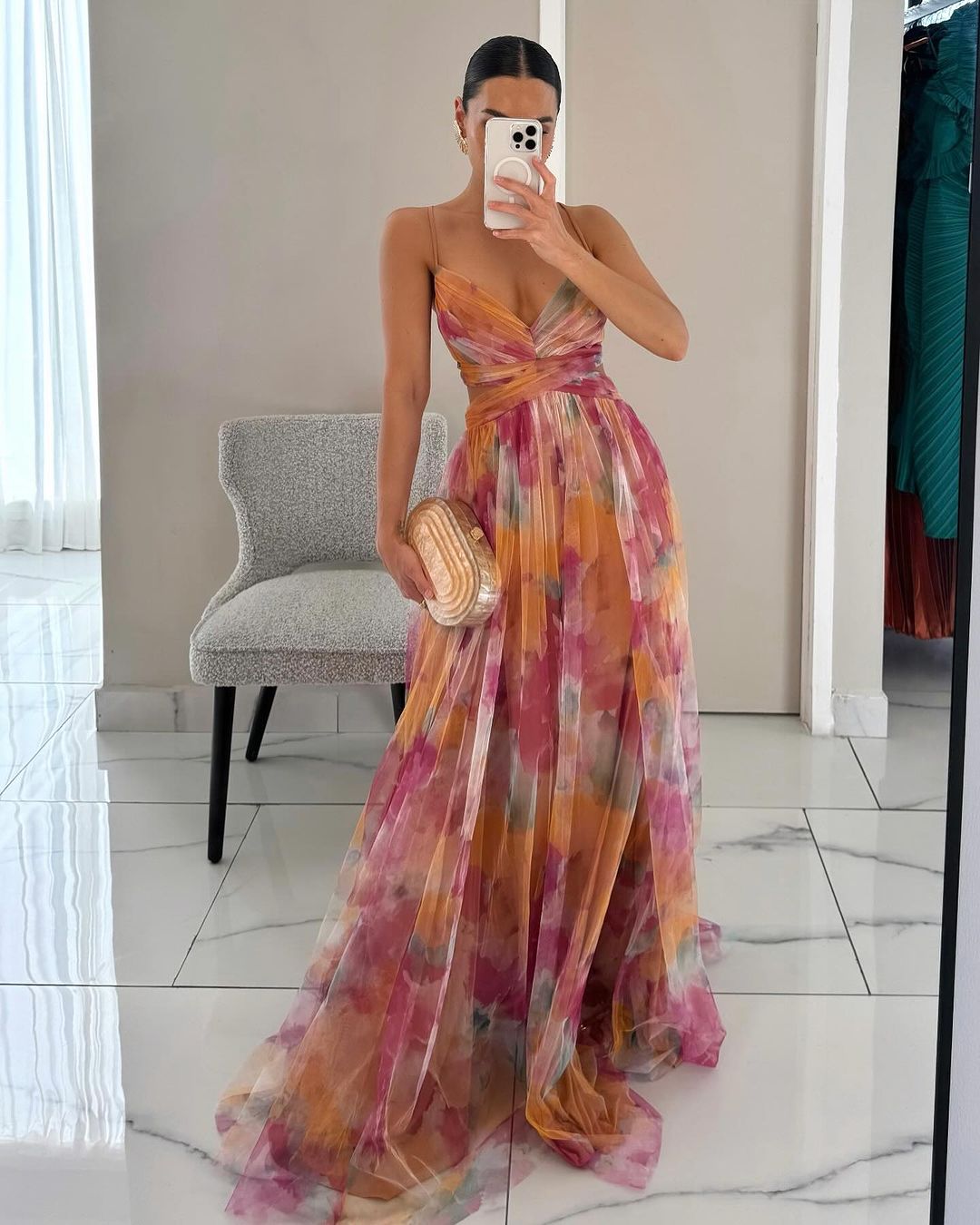 Mavina | Floral Maxi Wedding Guest Dress