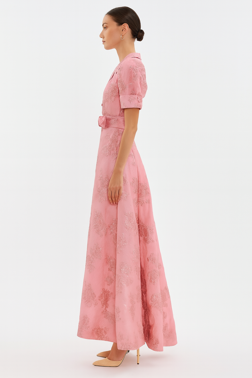 Mavina | Floral Pink Wedding Guest Dress