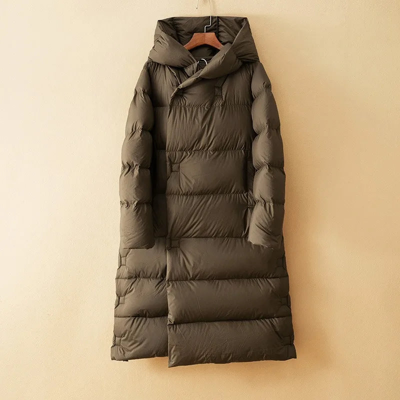 Mavron | Hooded Long Down Parka Coffee