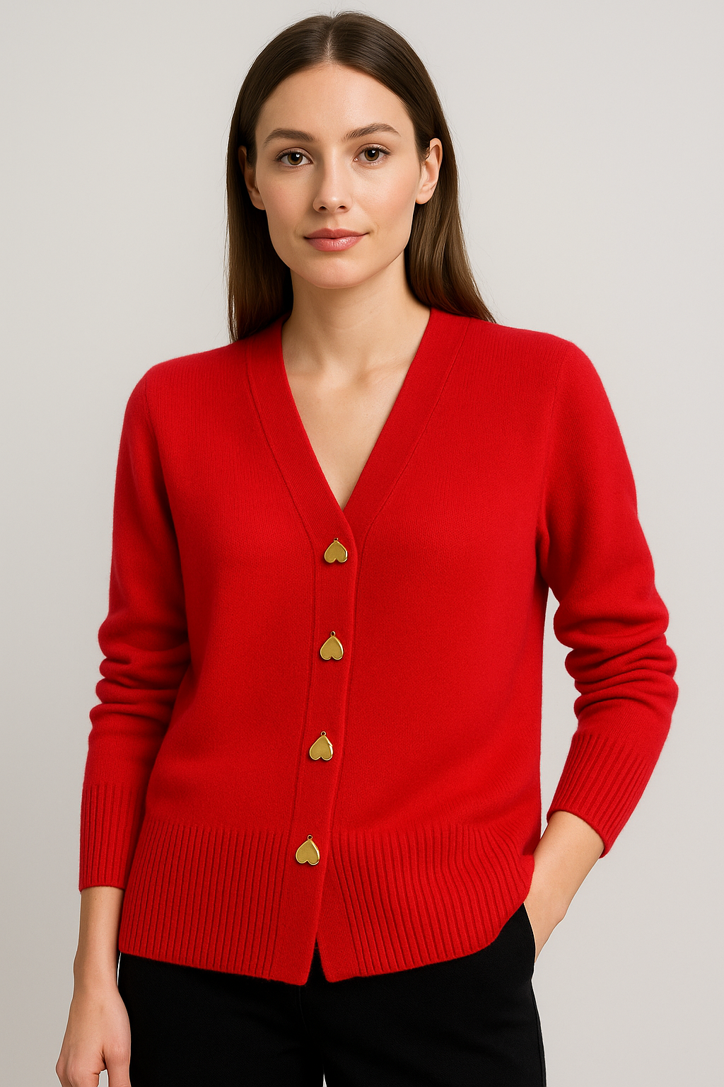 Knit Cardigan Relaxed Fit for Women | Melina Red