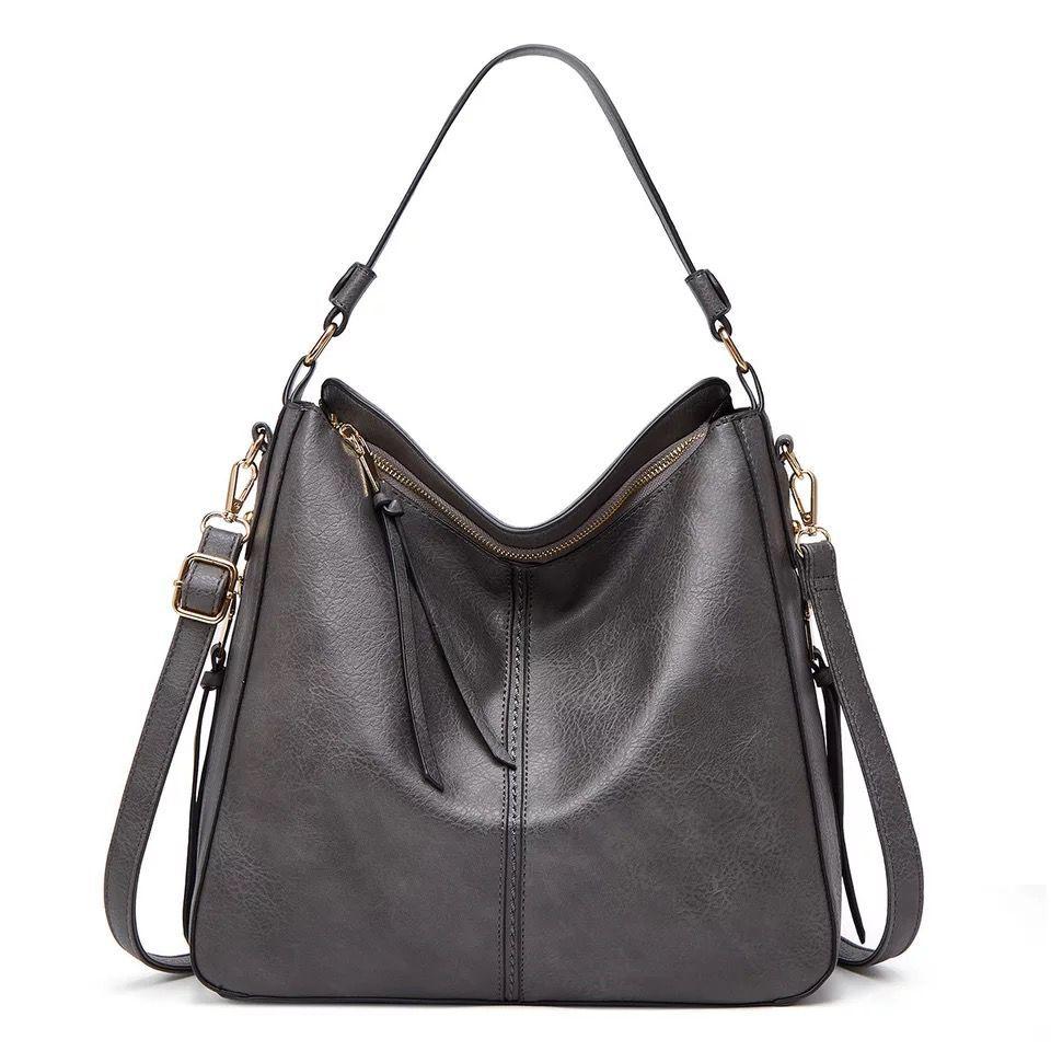 Melurie – Vintage-Style Hobo Bag Grey