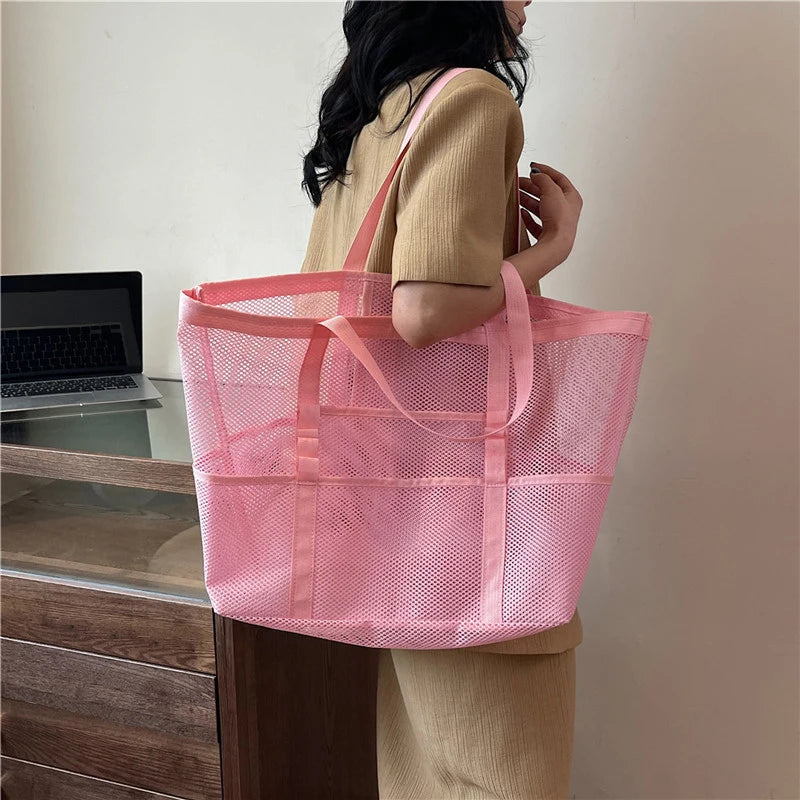 Mesh Beach Bag Versatile Design For Women | Lirena