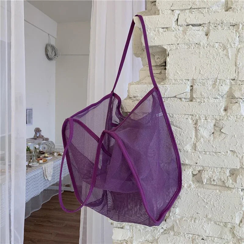 Mesh Tote Bag Spacious Design For Women | Jorina