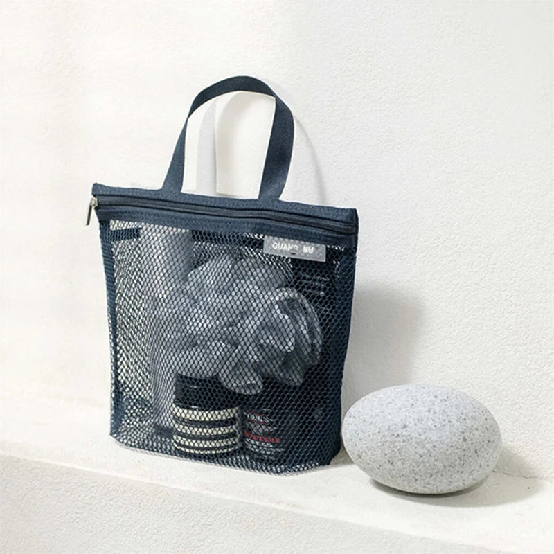 Mesh Waterproof Toiletry Storage Bag for Women | Olivia Blue