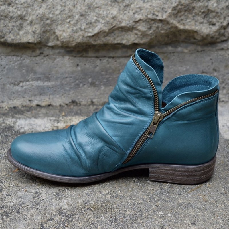 Mikara | Leather Ankle Boots Blue