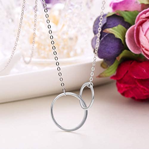 Minimalist Double Circle Pendant Necklace for Women | Kyline