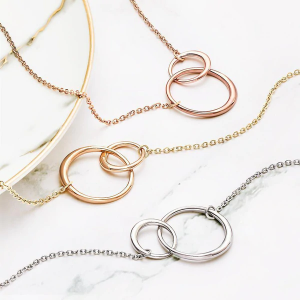 Minimalist Double Circle Pendant Necklace for Women | Kyline