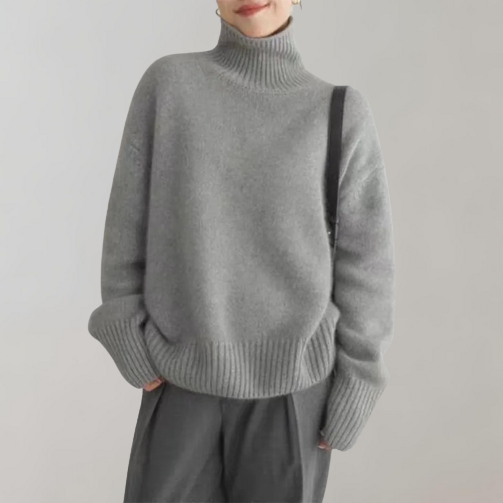 Oversized Turtleneck Sweater Casual Fit for Women | Mireille