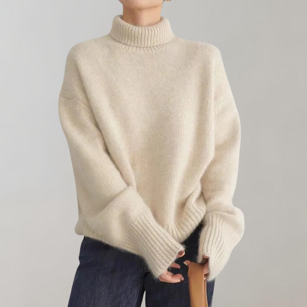 Oversized Turtleneck Sweater Casual Fit for Women | Mireille