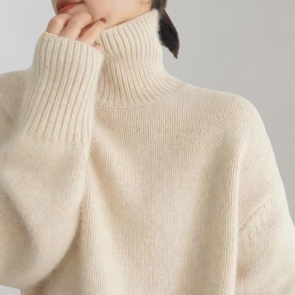 Oversized Turtleneck Sweater Casual Fit for Women | Mireille