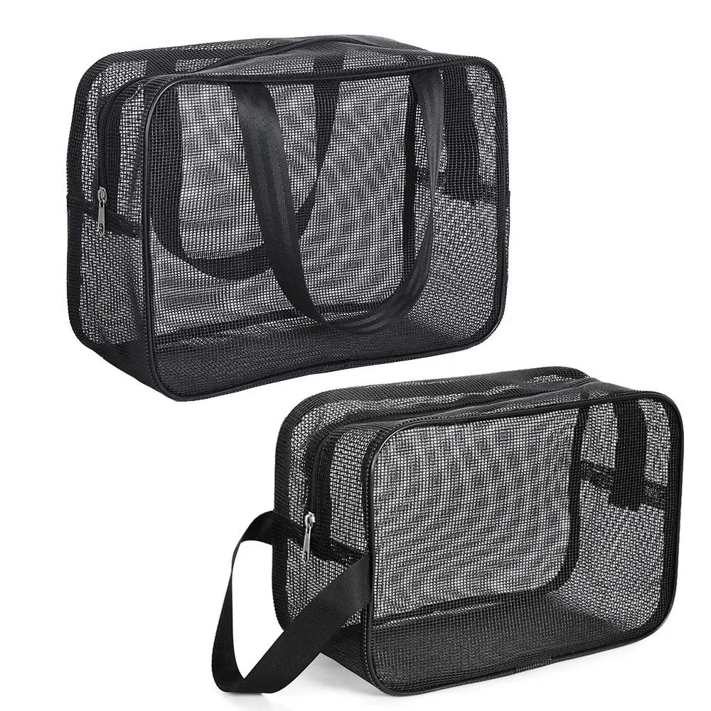 Black Mesh Travel Toiletry Bag Set for Women | Arista