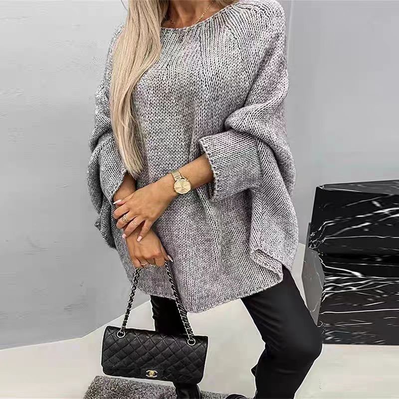 Nimble | Knit Jumper Batwing Sleeves Light Grey