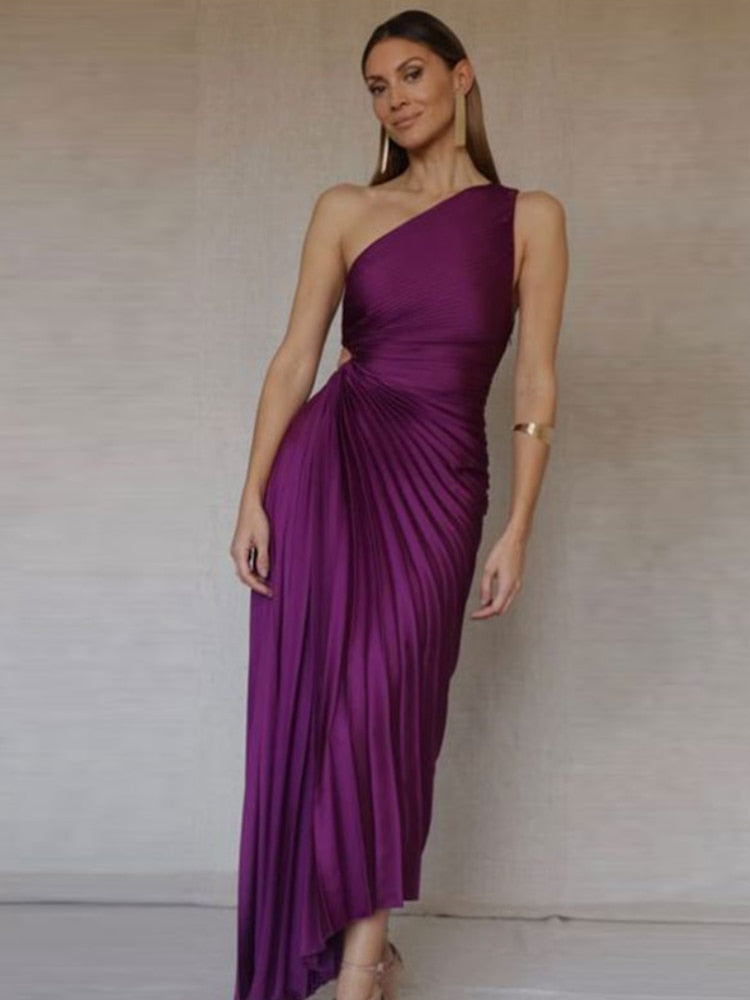 One-Shoulder Floor-Length Evening Gown for Women | Virelle