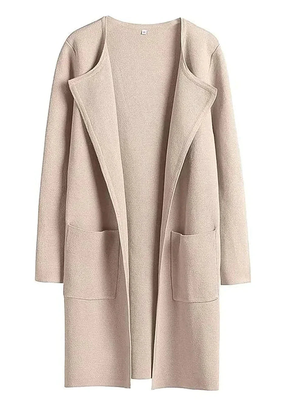 Open-Front Wool Blend Long Coat for Women | Criselda Light Pink