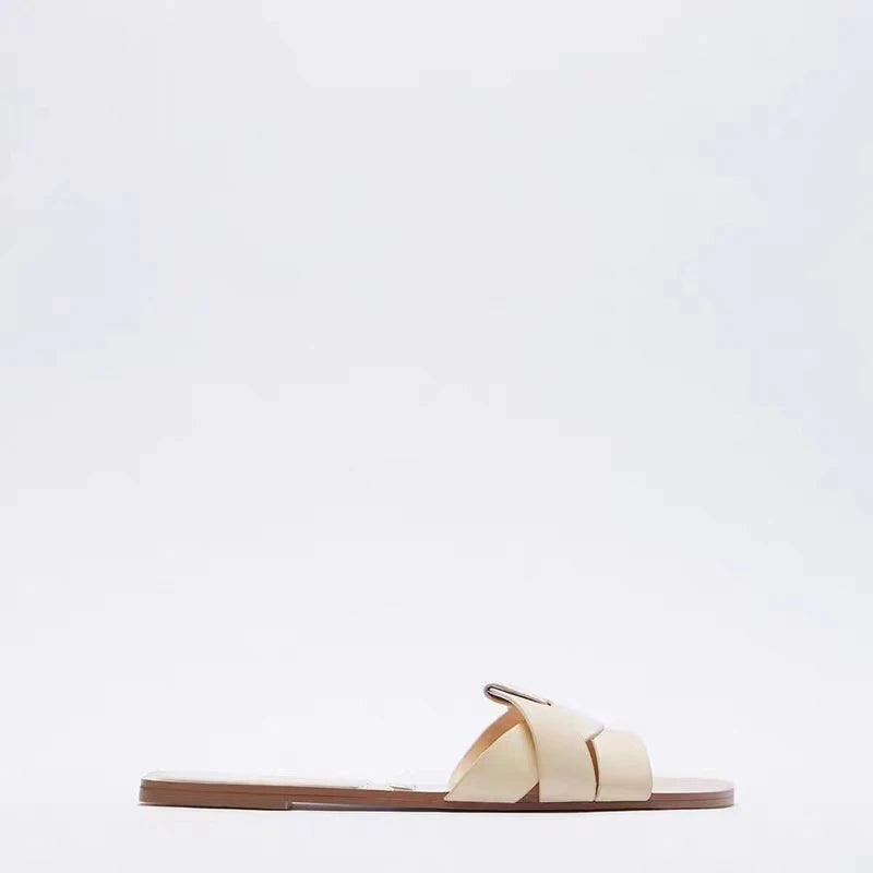 Open Toe Flat Sandals for Women | Angelina Black
