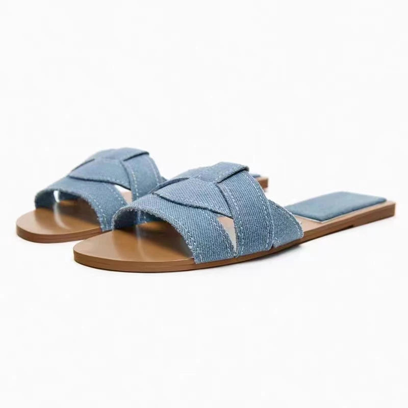Open Toe Flat Sandals for Women | Angelina Blue