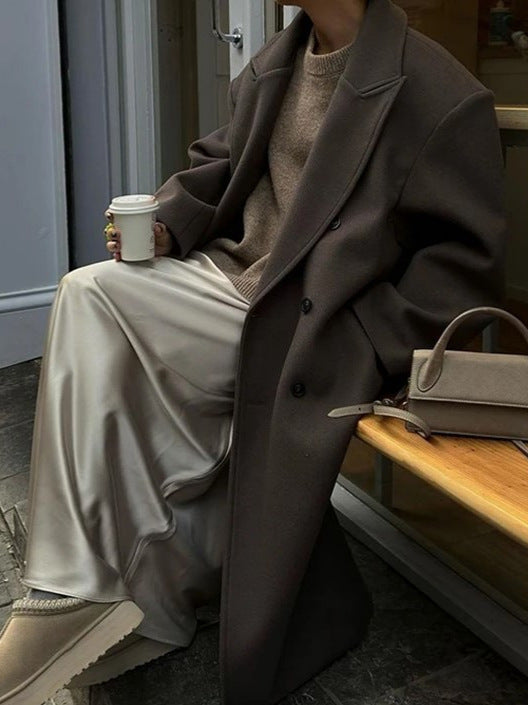 Oversized Double-Breasted Wool Coat for Women | Jemima Brown