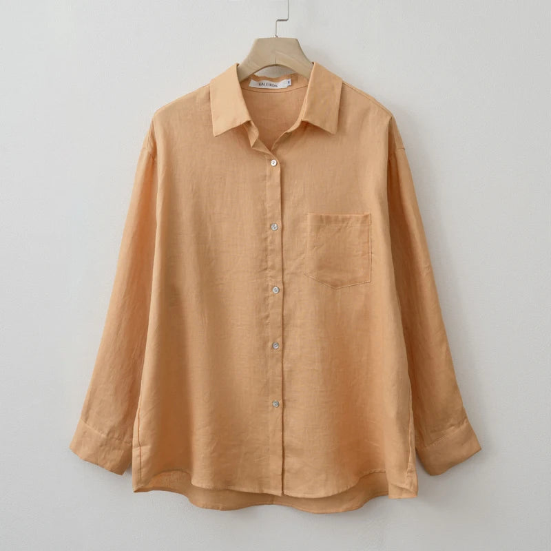 Oversized Linen Blouse Shirt For Women | Liraya
