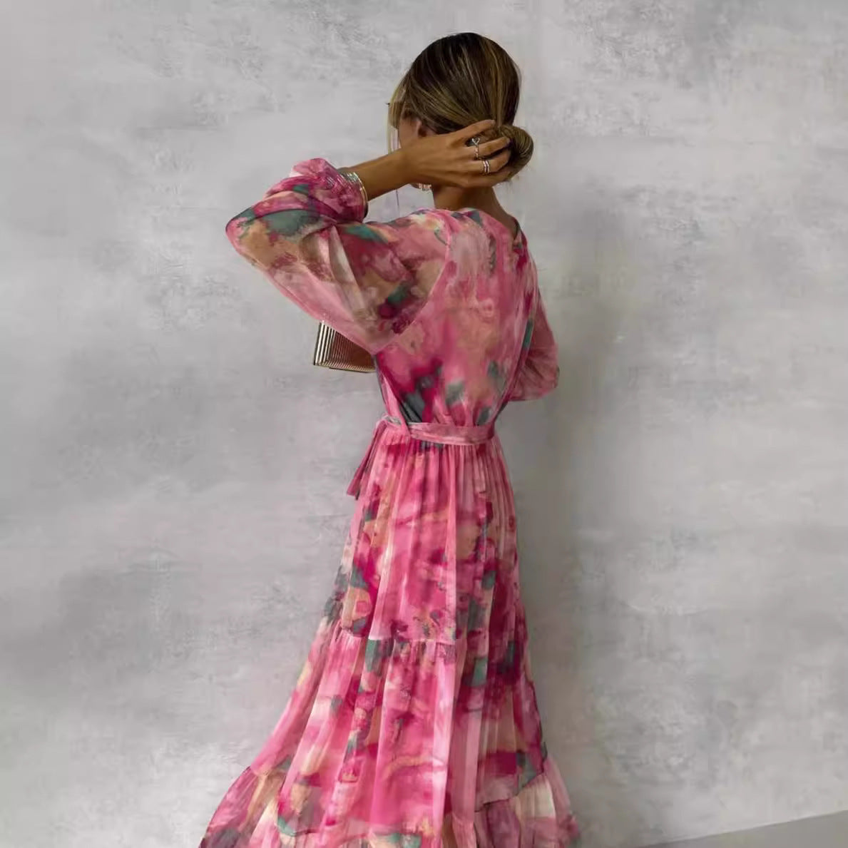 Pink Flowy Maxi Dress for Women | Chana