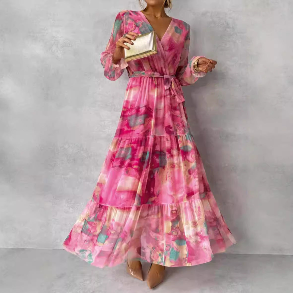 Pink Flowy Maxi Dress for Women | Chana Pink