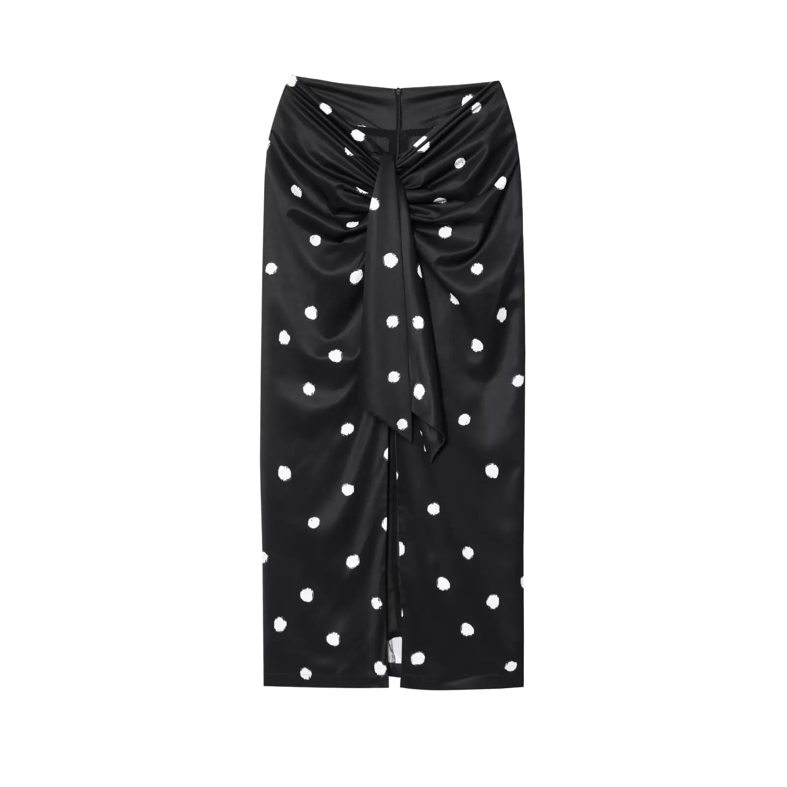 Polka Dot Midi Skirt For Women | Lirena Black Polka Dot