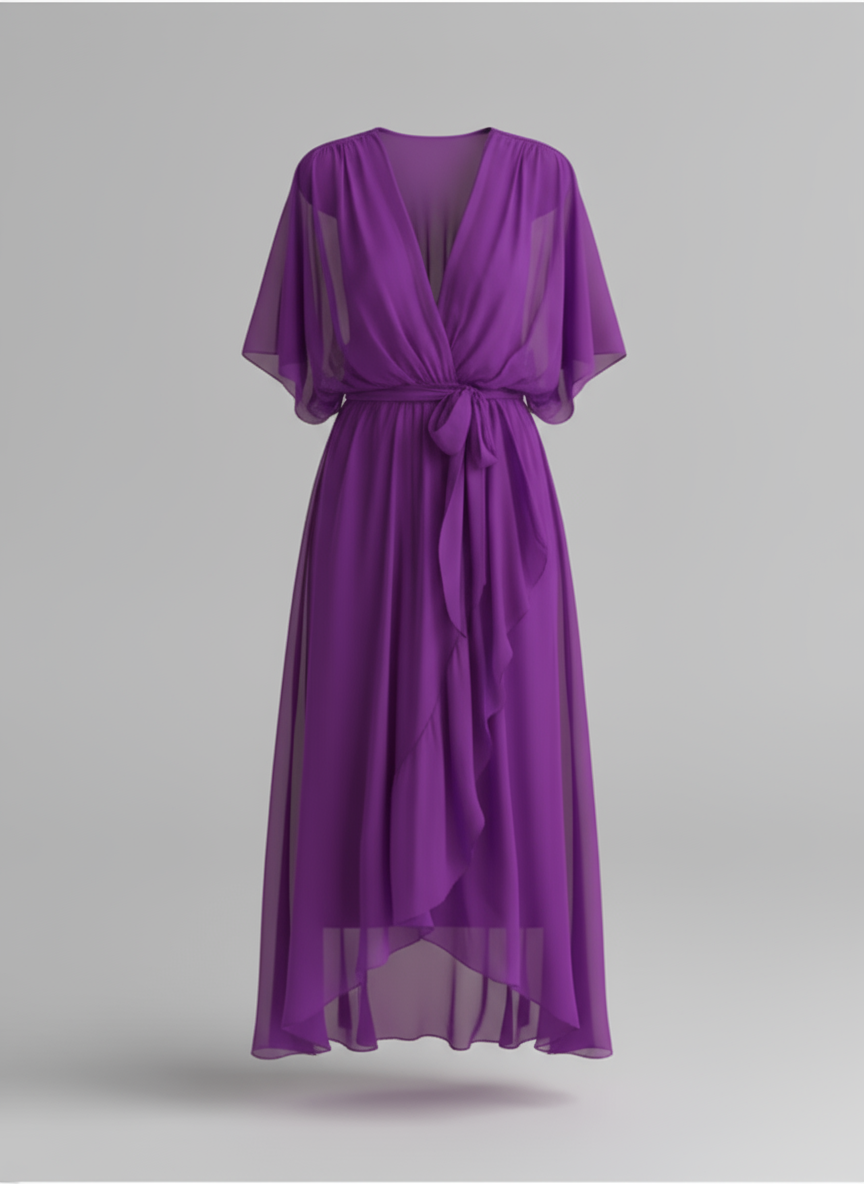Chiffon Dress for Women | Lucinda Dark Purple