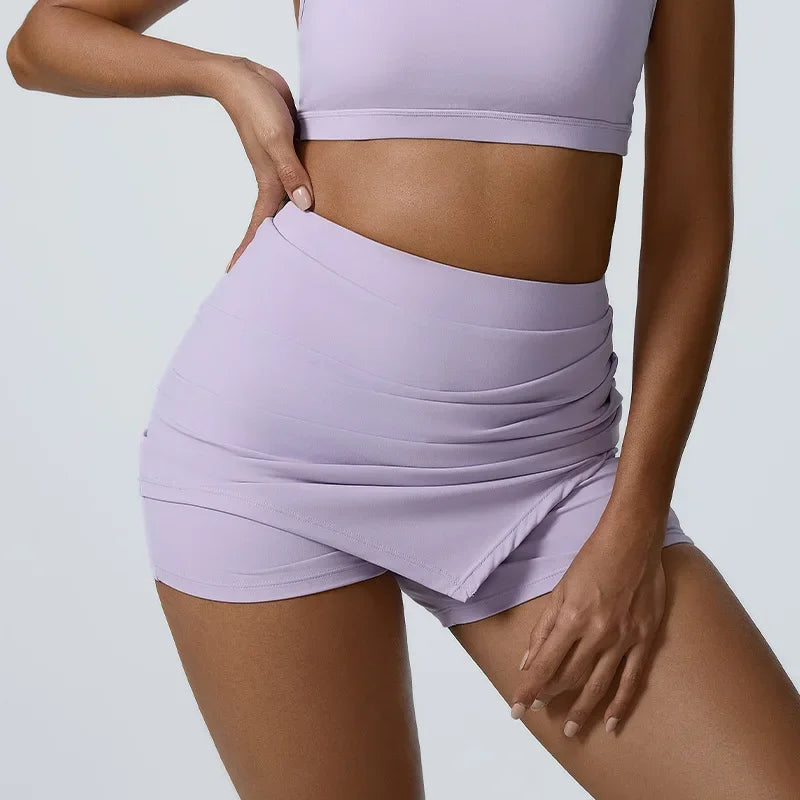 Quick-Drying Tennis Skirt with Built-in Shorts for Women | Shuvee Lavender