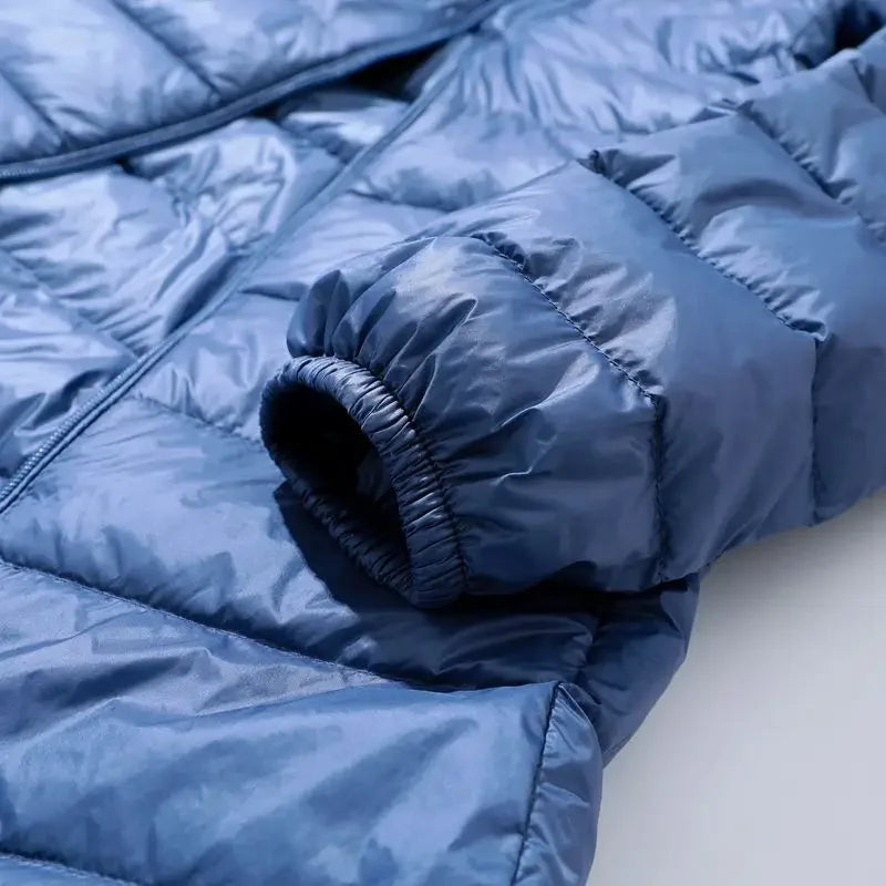 Long Hooded Puffer Jacket Lightweight Design for Women | Rebecca
