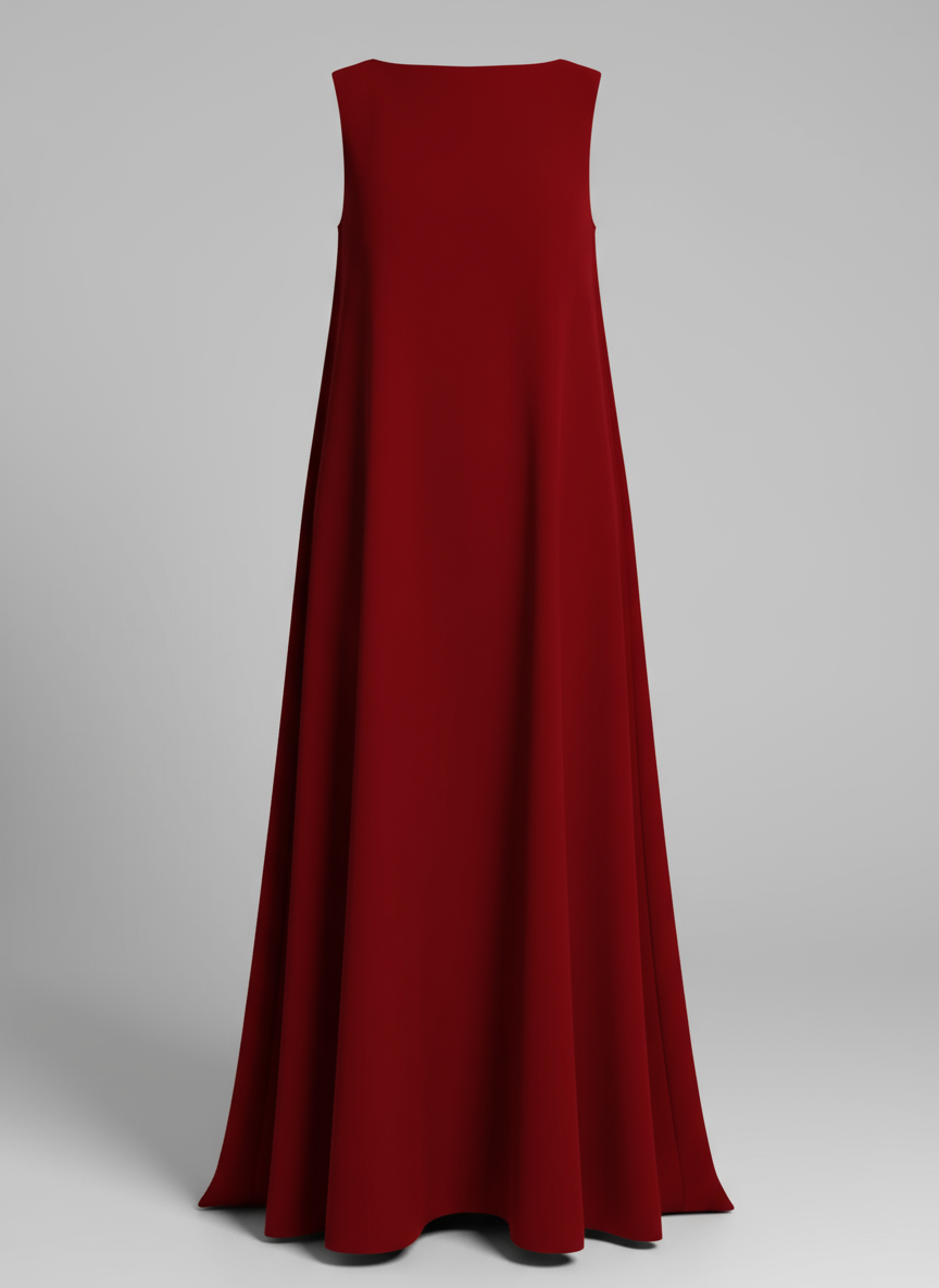 Women Sleeveless A-Line Evening Gown | Hazel Dark red