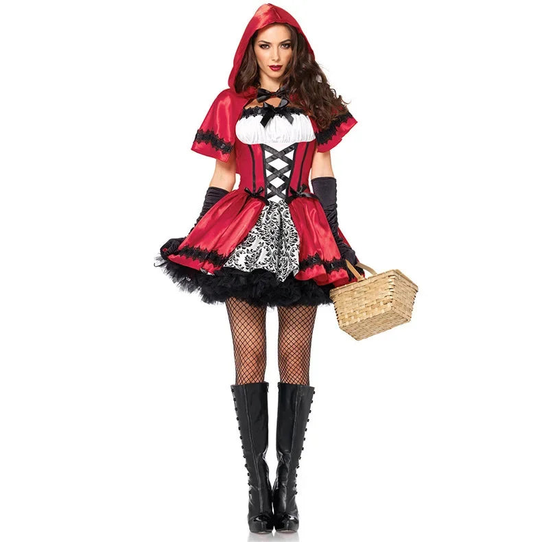 Red Riding Hood Party Costume Dress for Women | Scarlet Red