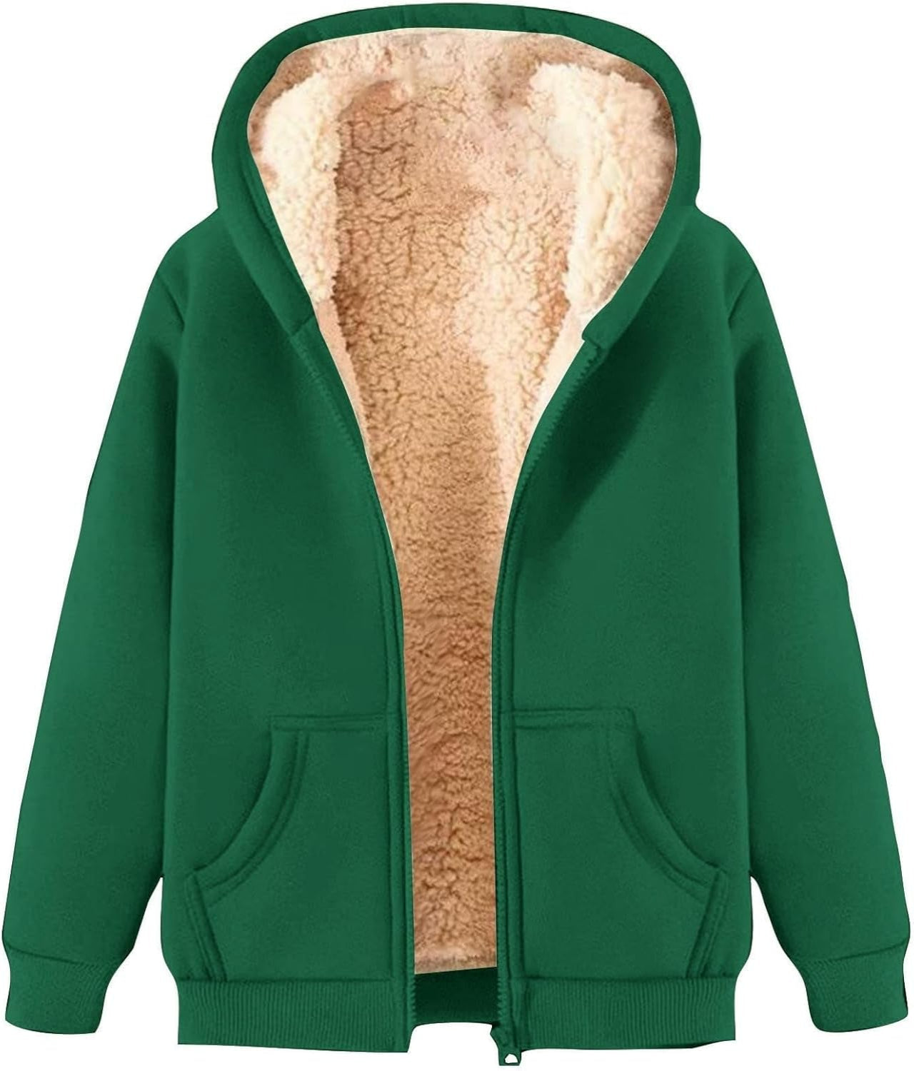 Fleece Zip Hoodie Warm Style for Women | Remi Green