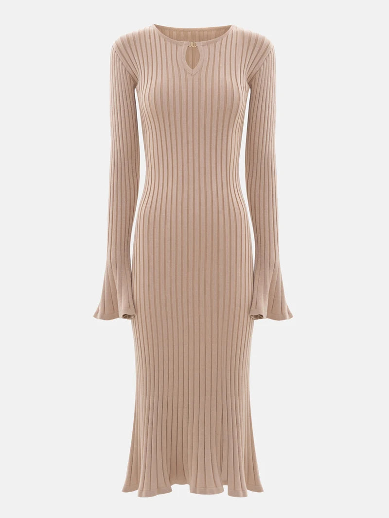 Christmas Midi Dress For Women | Luminara Apricot