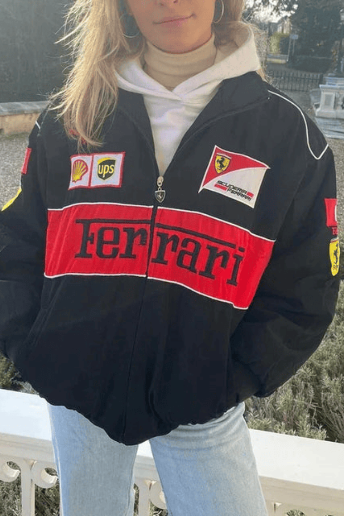 F1 Racing Jacket Retro Style Zip Up | Rivana