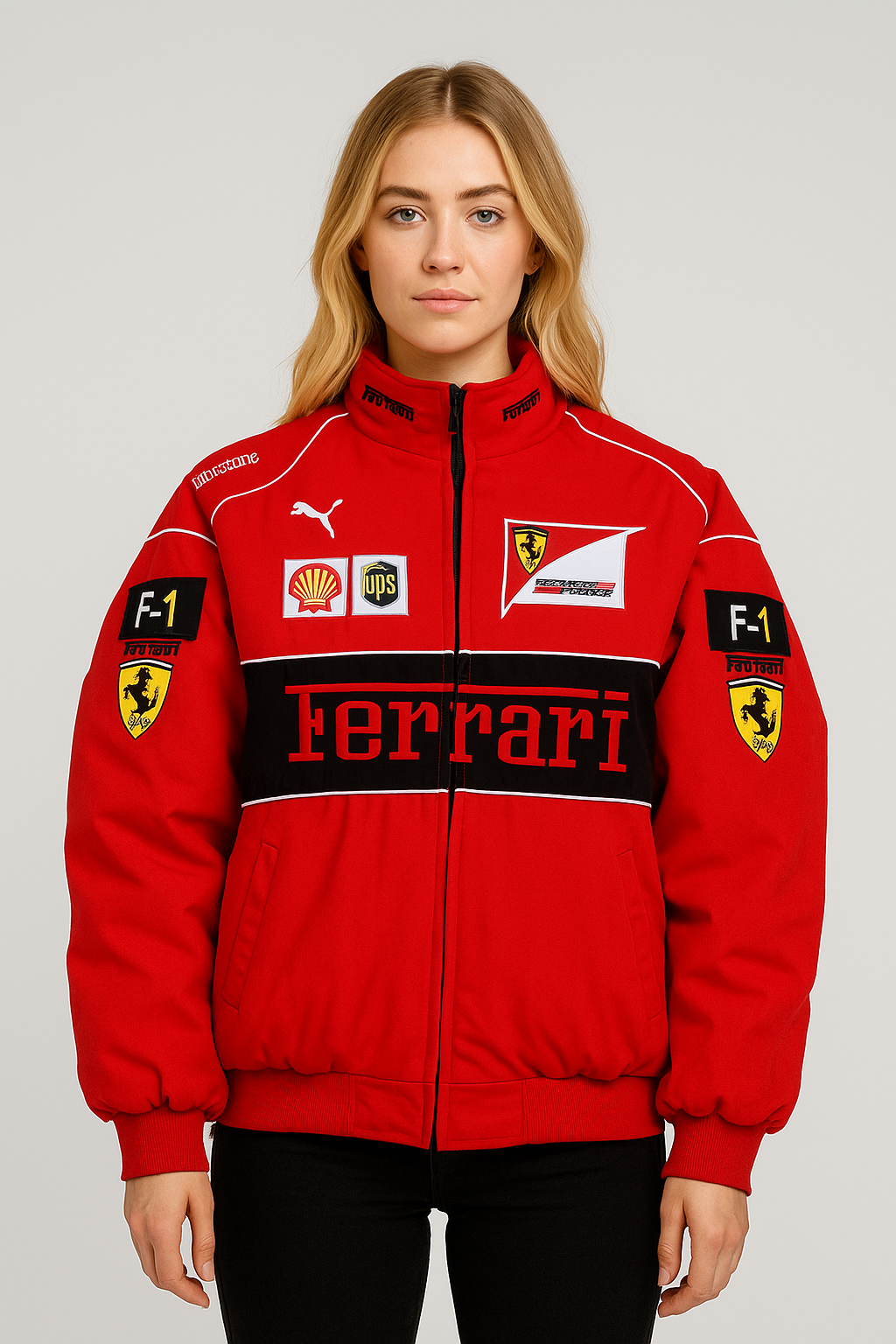 F1 Racing Jacket Retro Style Zip Up | Rivana Racing Red