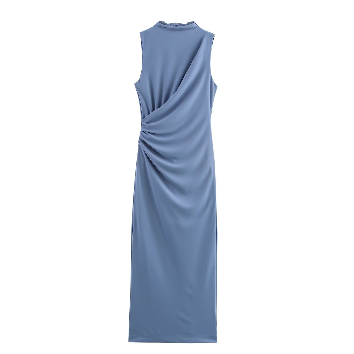 Ruched Front Sleeveless Midi Dress for Women | Coralia Blue