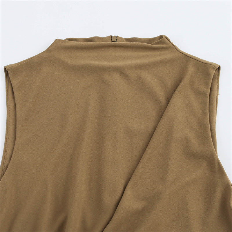 Ruched Front Sleeveless Midi Dress for Women | Coralia