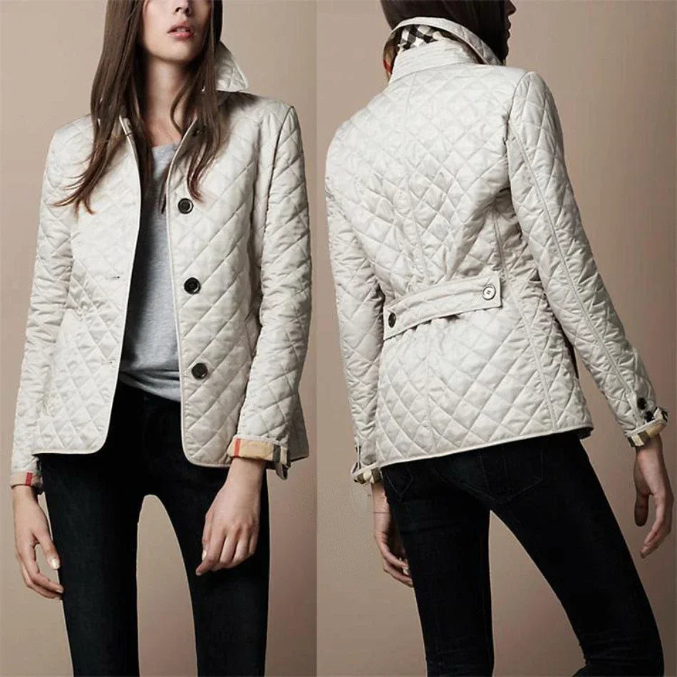 Sannea | Diamond Quilted Autumn Jacket White