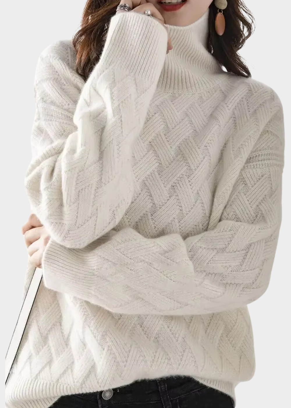Turtleneck Sweater Regular Fit for Women | Sarina Beige